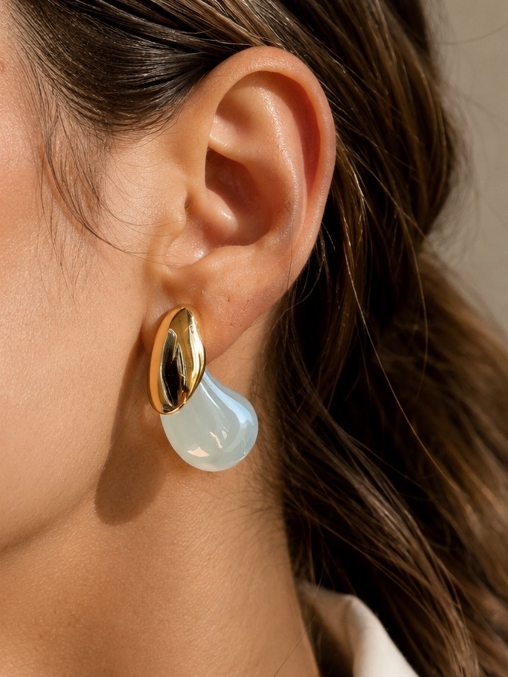 Modern Sky Blue Drop Earrings
